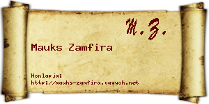 Mauks Zamfira névjegykártya